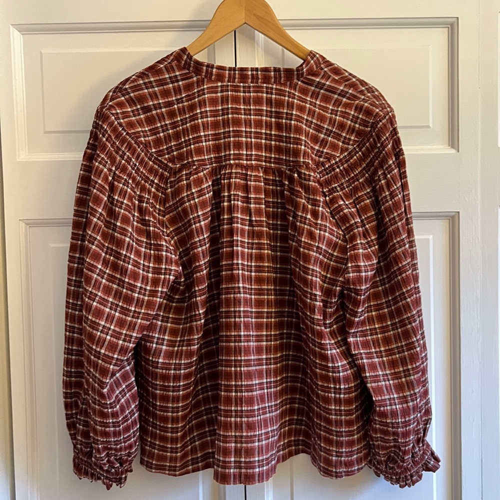 Treasure & Bond Plaid Blouse size L NWOT - Picture 2 of 5